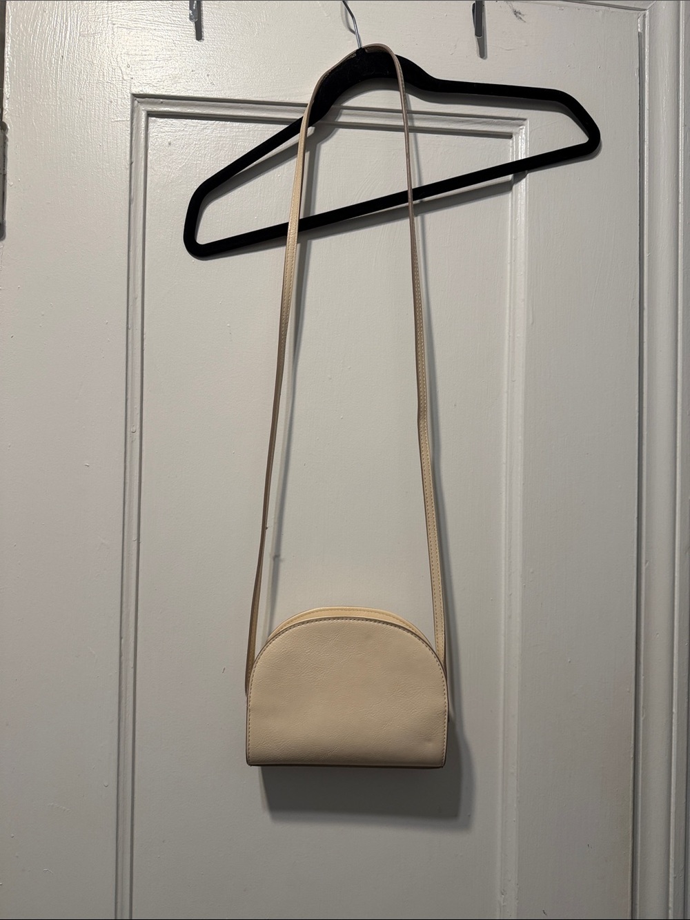Banana Republic Cream Half-Moon Crossbody Bag